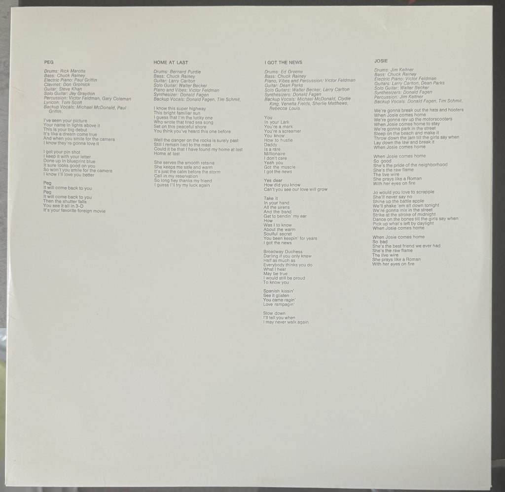 Steely Dan - Aja - 1977 repress used vinyl - VG+ / G+ - Early Pressing!