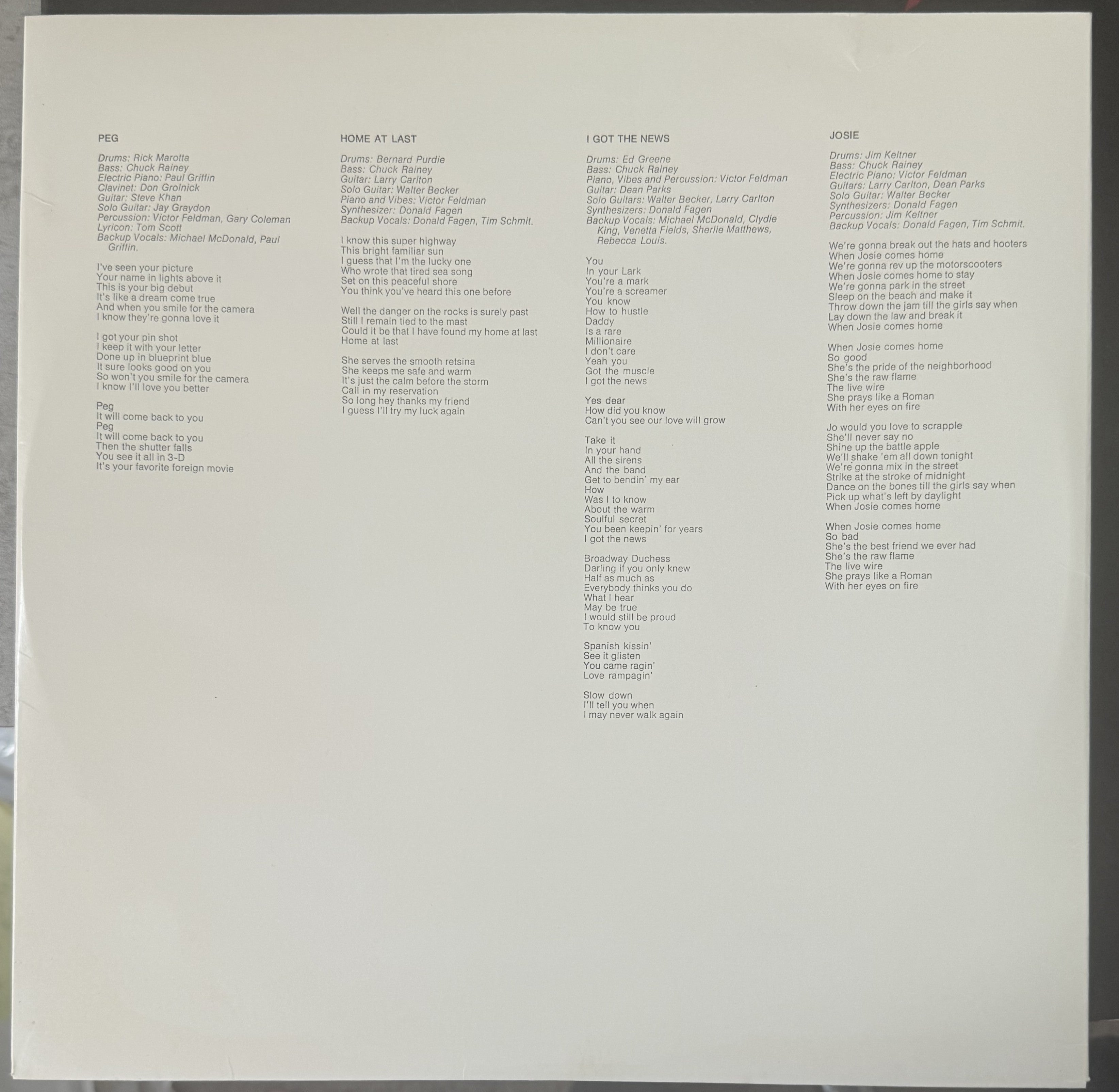 Steely Dan - Aja - 1977 repress used vinyl - VG+ / G+ - Early Pressing!