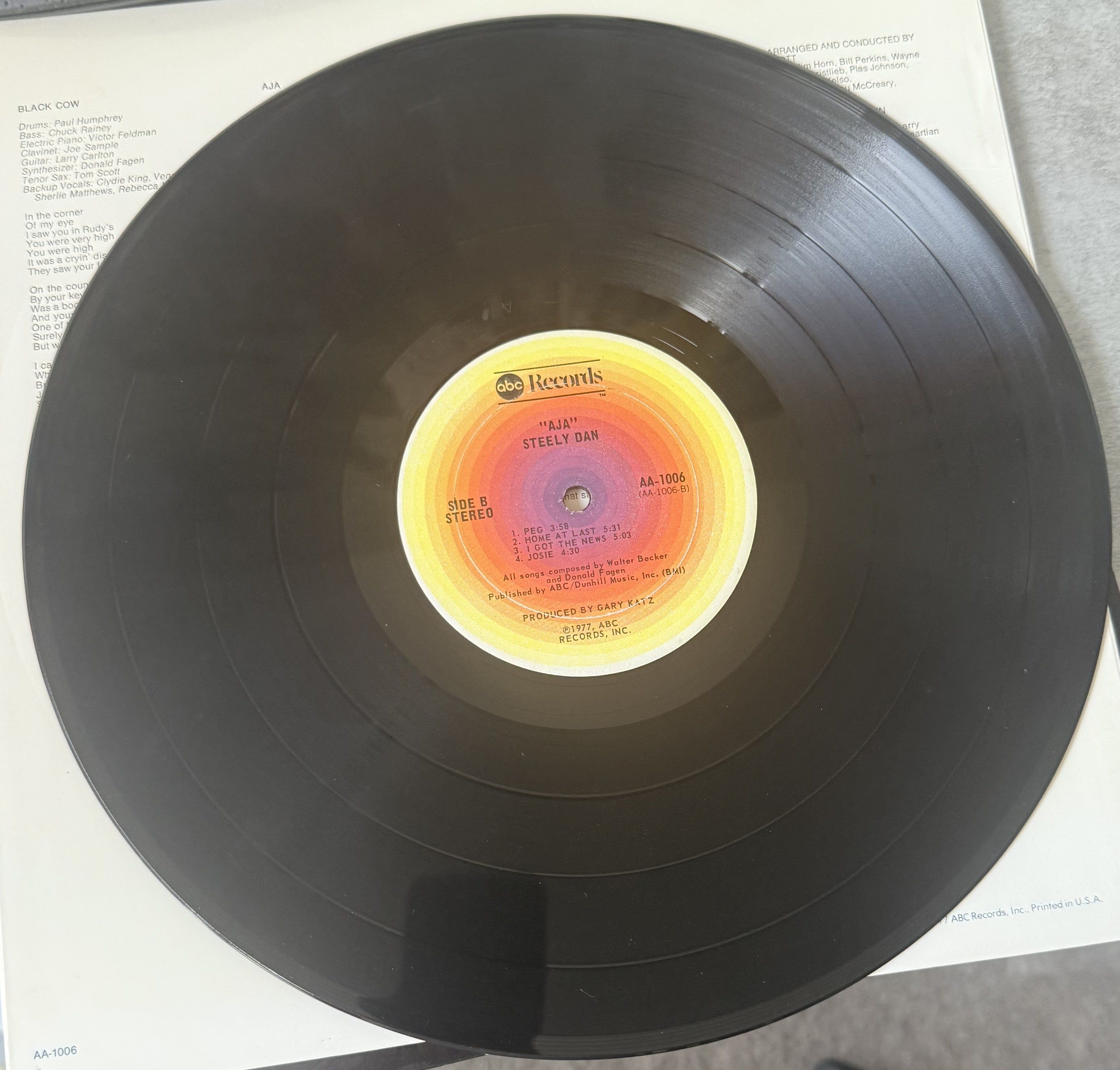 Steely Dan - Aja - 1977 repress used vinyl - VG+ / G+ - Early Pressing!
