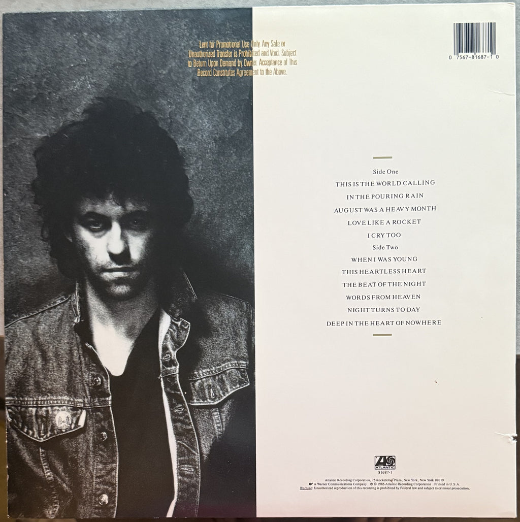 PROMO COPY Bob Geldoff - Deep in the Heart of Nowhere - 1986 used vinyl VG+/VG+