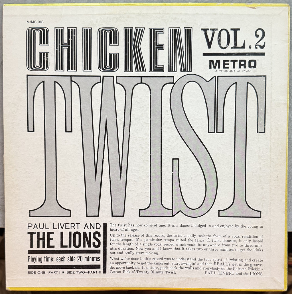Chicken Twist! (vol2) - Used Vinyl - Paul Livert & The Lions - VG+/VG+ - 1962