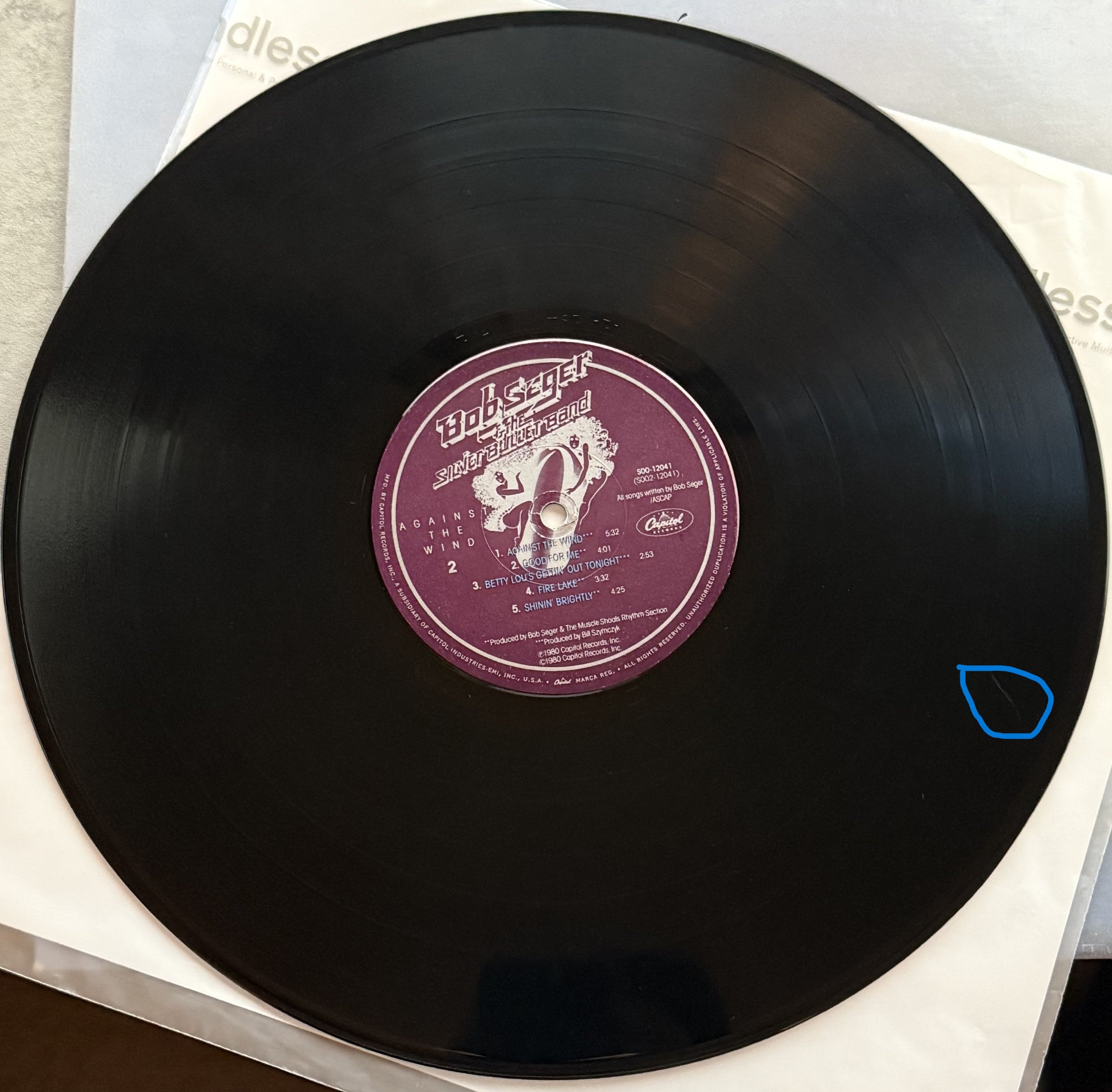Bob Seger - Against The Wind - 1980 used vinyl - VG+/G (plays great!)