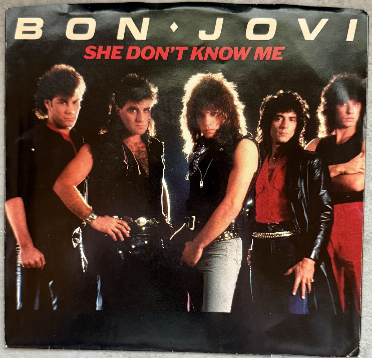 5 Bon Jovi 7" singles - 1984-1989 - VG+ You Give Love a Bad Name, Runaway!