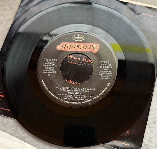 5 Bon Jovi 7" singles - 1984-1989 - VG+ You Give Love a Bad Name, Runaway!