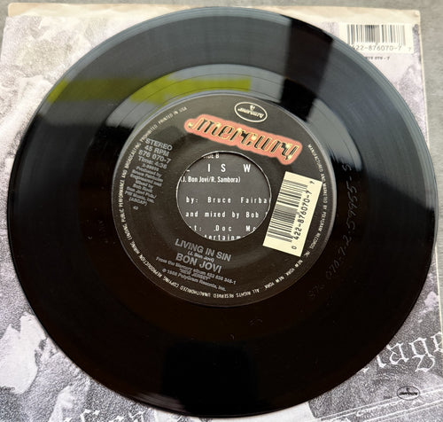 5 Bon Jovi 7" singles - 1984-1989 - VG+ You Give Love a Bad Name, Runaway!