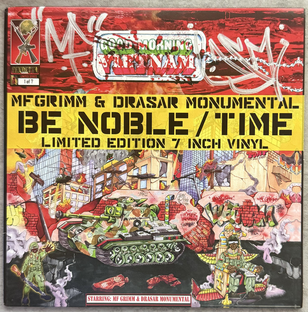 SIGNED - MF Grimm & Drasar Monumental -Be Noble/Time -VG+ ltd/numbered