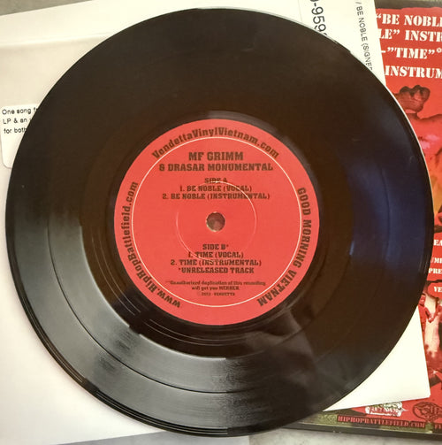 SIGNED - MF Grimm & Drasar Monumental -Be Noble/Time -VG+ ltd/numbered