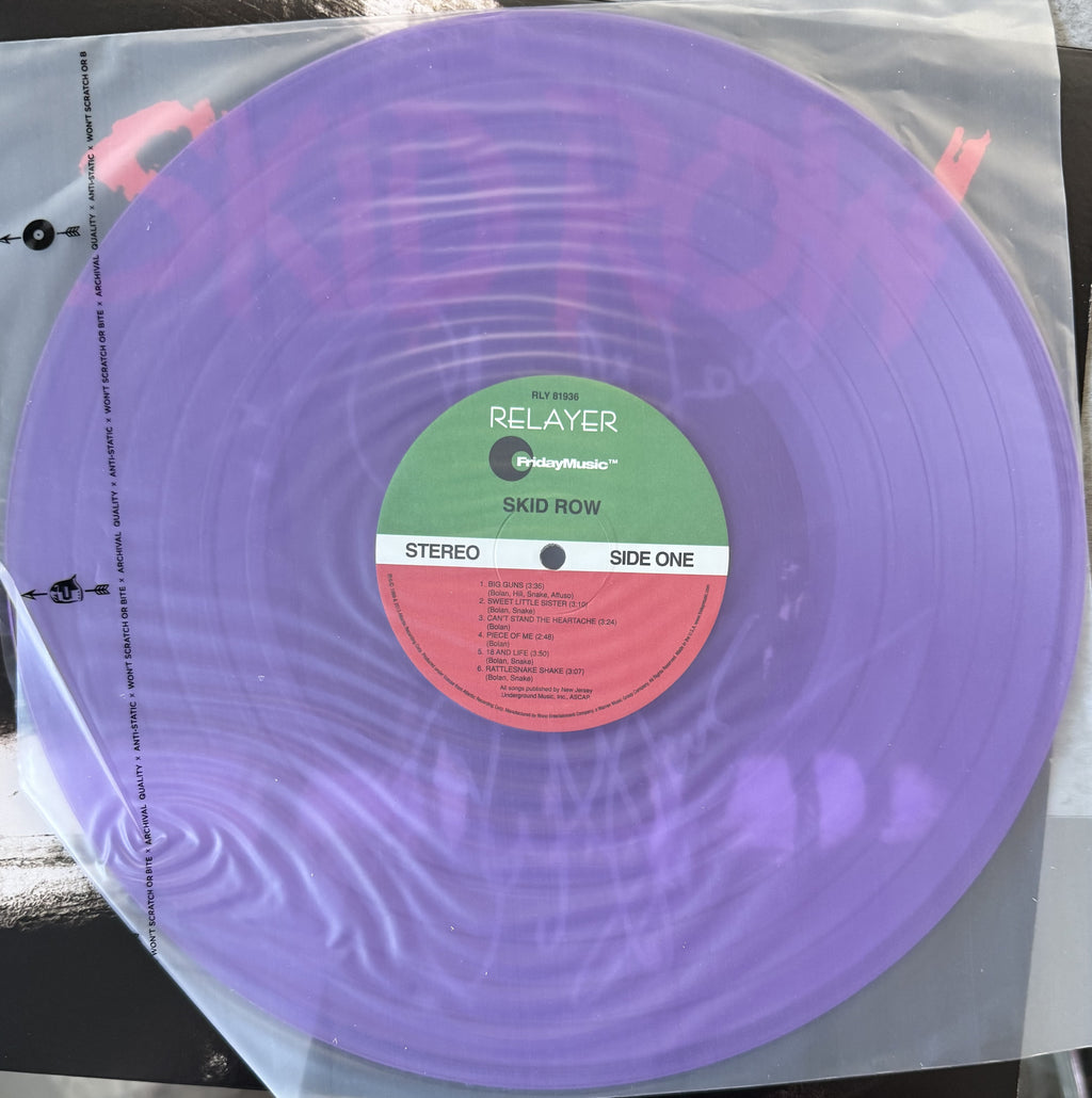 AUTOGRAPHED Skid Row - Skid Row - 2021 30th Anniversary 180g Purple Vinyl NM/NM