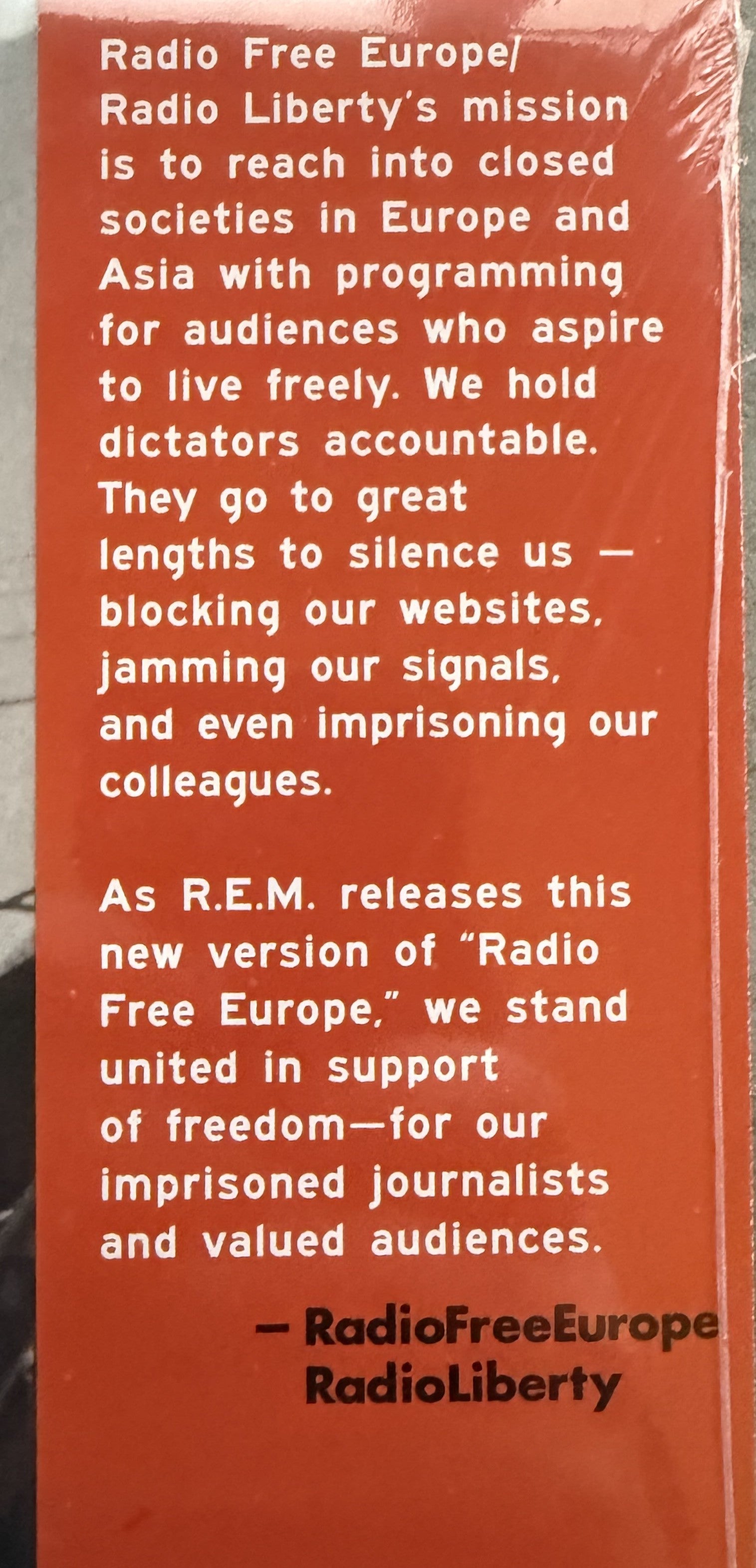 REM -Radio Free Europe 2025 SEALED/NM Benefit EP 75th anniv of RFE/RadioLiberty