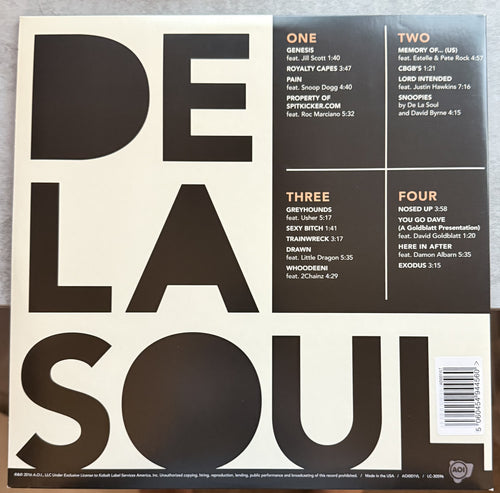 De La Soul -and the ANONYMOUS NOBODY -2016 ltd edition (750) 2xLP - VG+/VG+