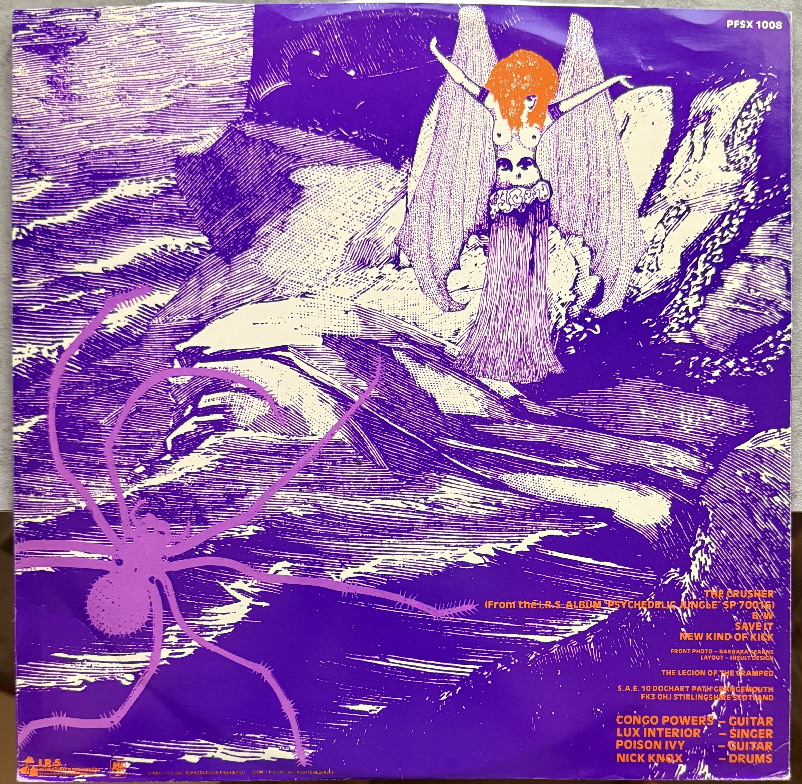 The Cramps -The Crusher -OG FIRST PRESS UK release, 12" 3-track, VG+/VG