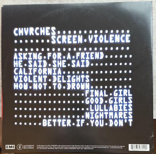Chvrches -Screen Violence -2021 UK first press on red transparent vinyl, VG+/VG+