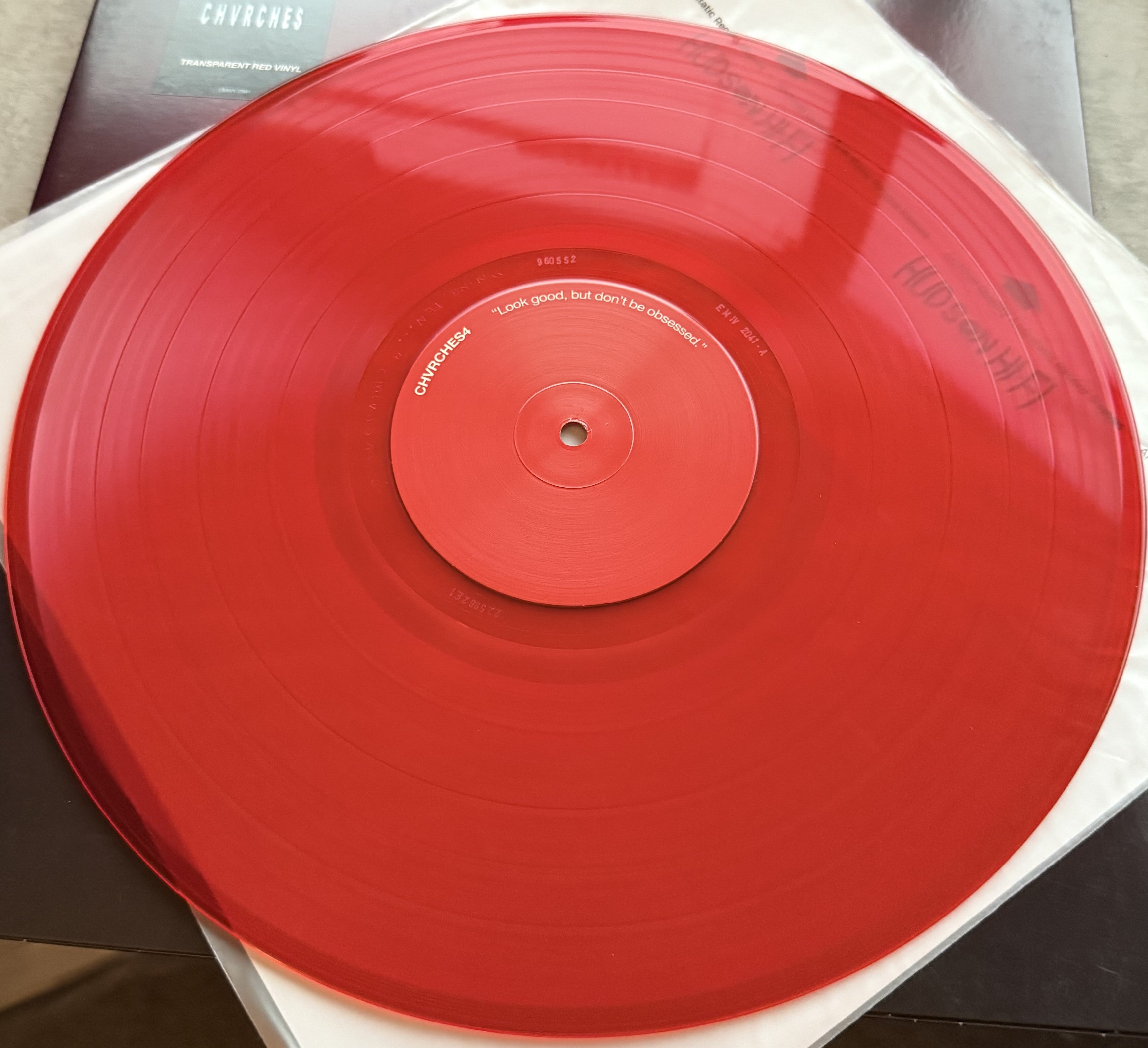 Chvrches -Screen Violence -2021 UK first press on red transparent vinyl, VG+/VG+
