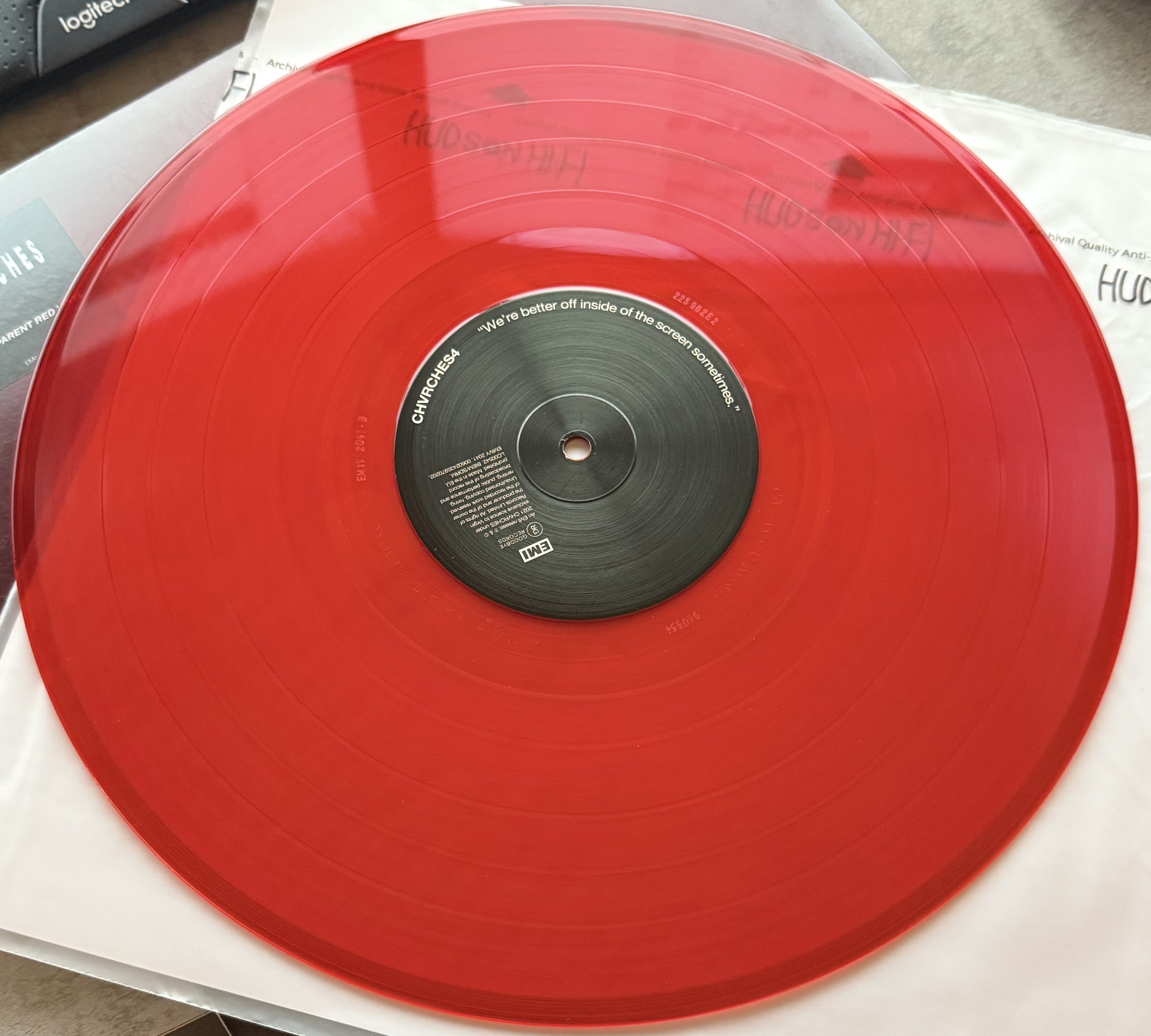 Chvrches -Screen Violence -2021 UK first press on red transparent vinyl, VG+/VG+
