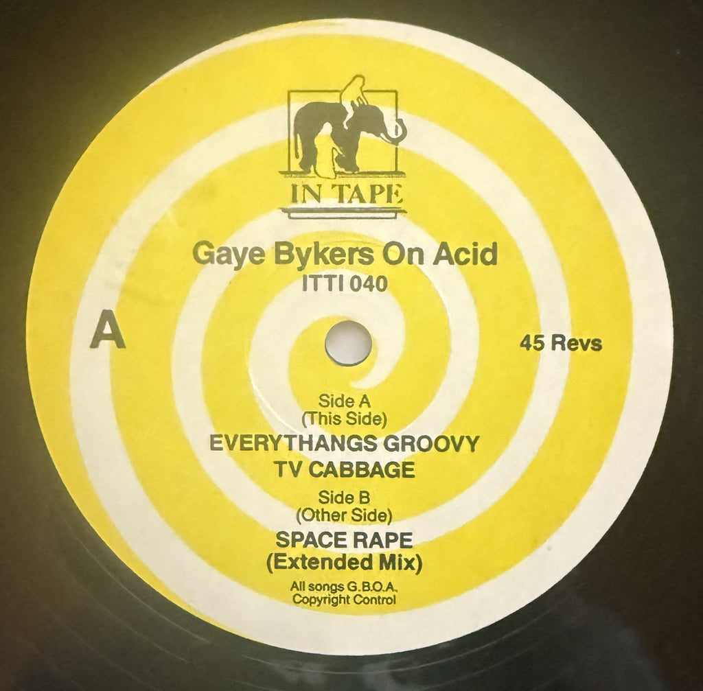 Gaye Bykers On Acid - Everythangs Groovy -1986 beauty 12" vinyl, strong VG+/VG+