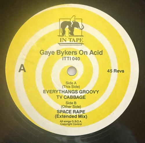 Gaye Bykers On Acid - Everythangs Groovy -1986 beauty 12" vinyl, strong VG+/VG+