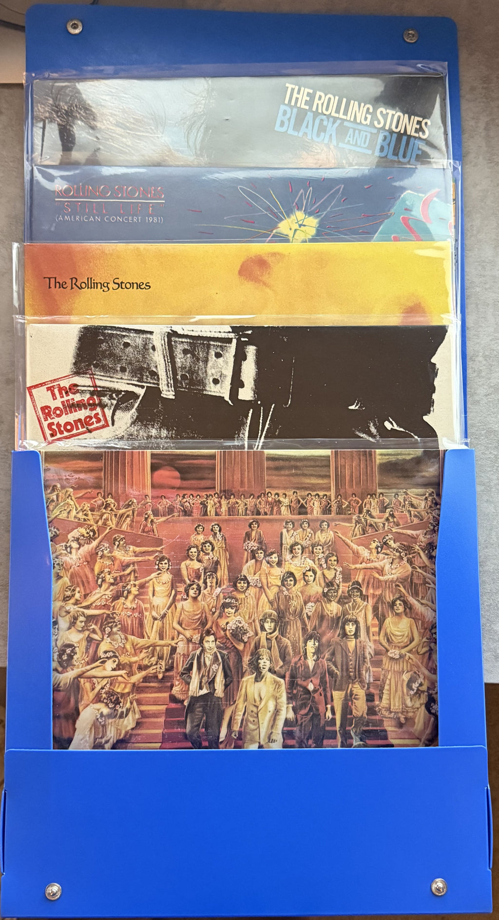 RARE -The Rolling Stones -GREEK BLUE BOX SET 1980s -5 LPs "COAT HEAD SOUPE" VG++