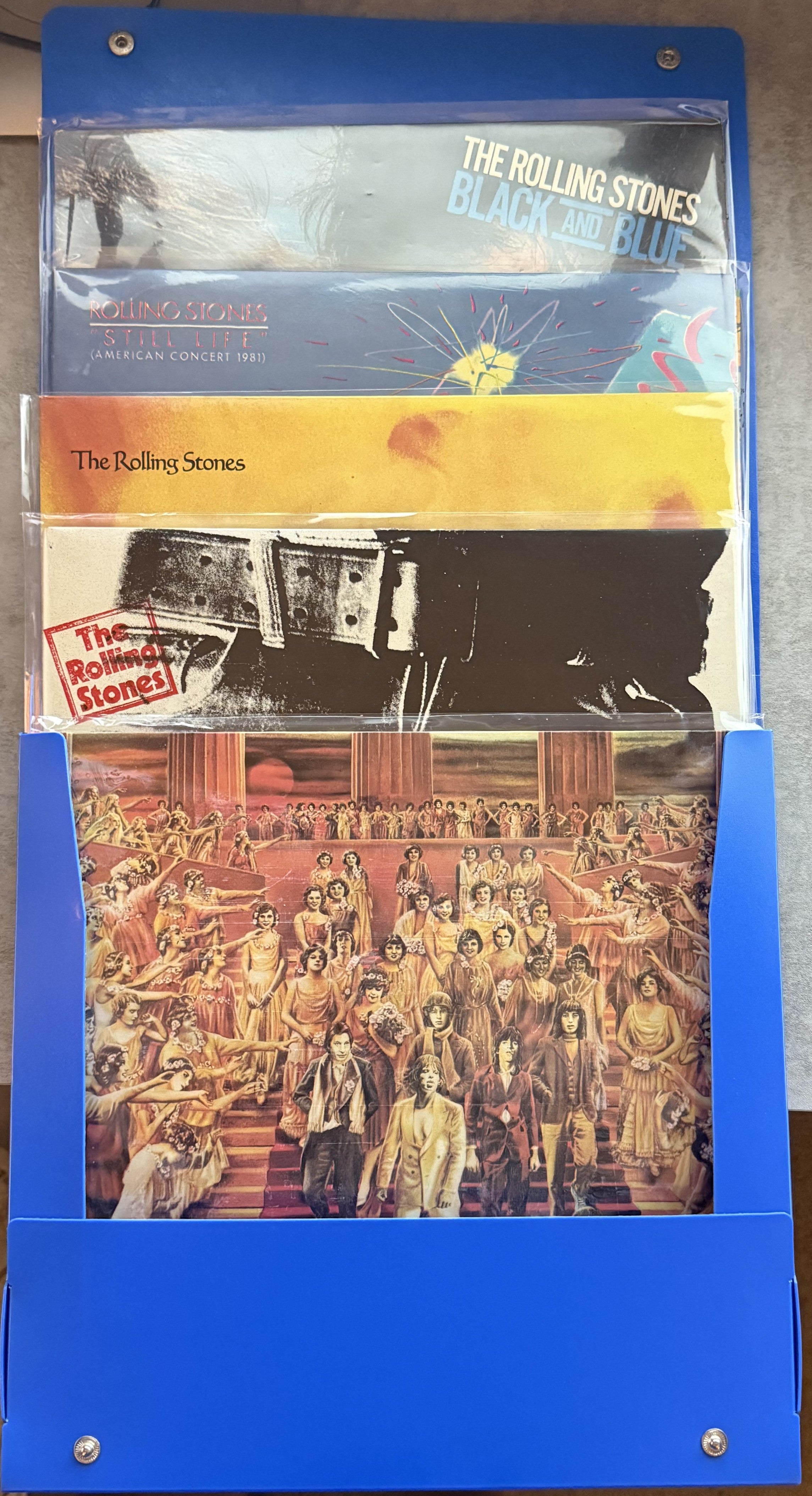 RARE -The Rolling Stones -GREEK BLUE BOX SET 1980s -5 LPs "COAT HEAD SOUPE" VG++