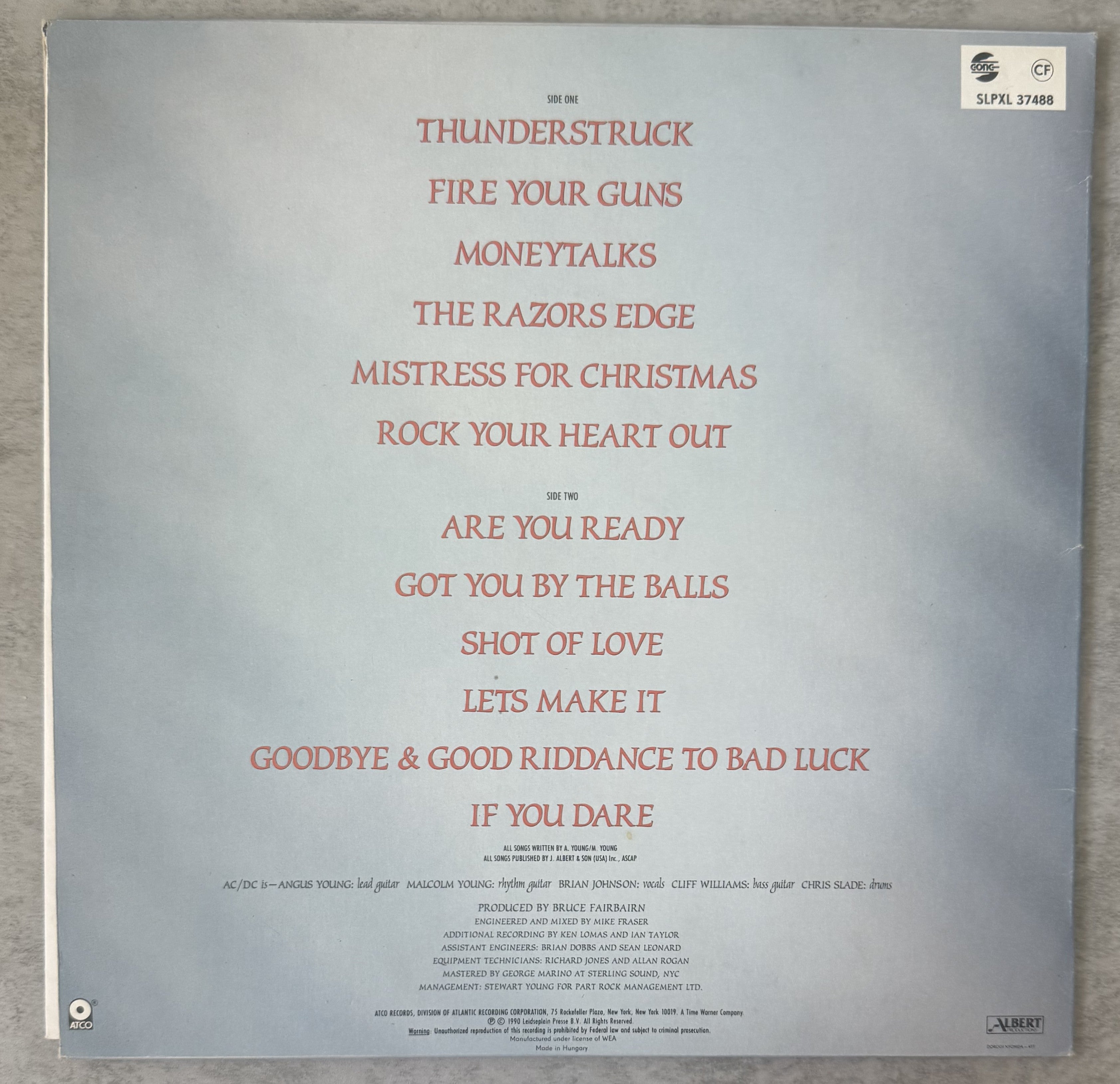 RARE AC/DC The Razors Edge 1990 HUNGARY import 1st Press Strong VG+ SLPXL 37488