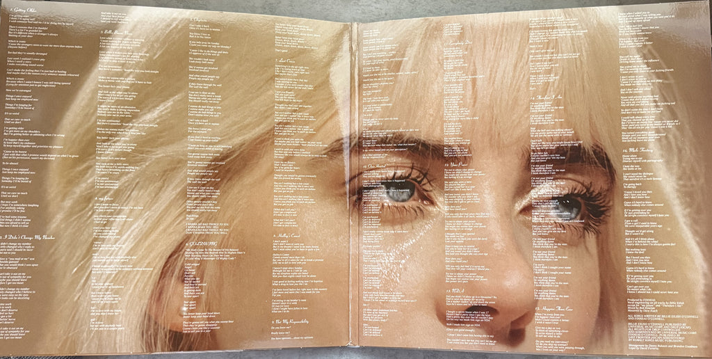 Billie Eilish -Happier Than Ever -2021 1st press, 160g vinyl Strong VG+/VG+