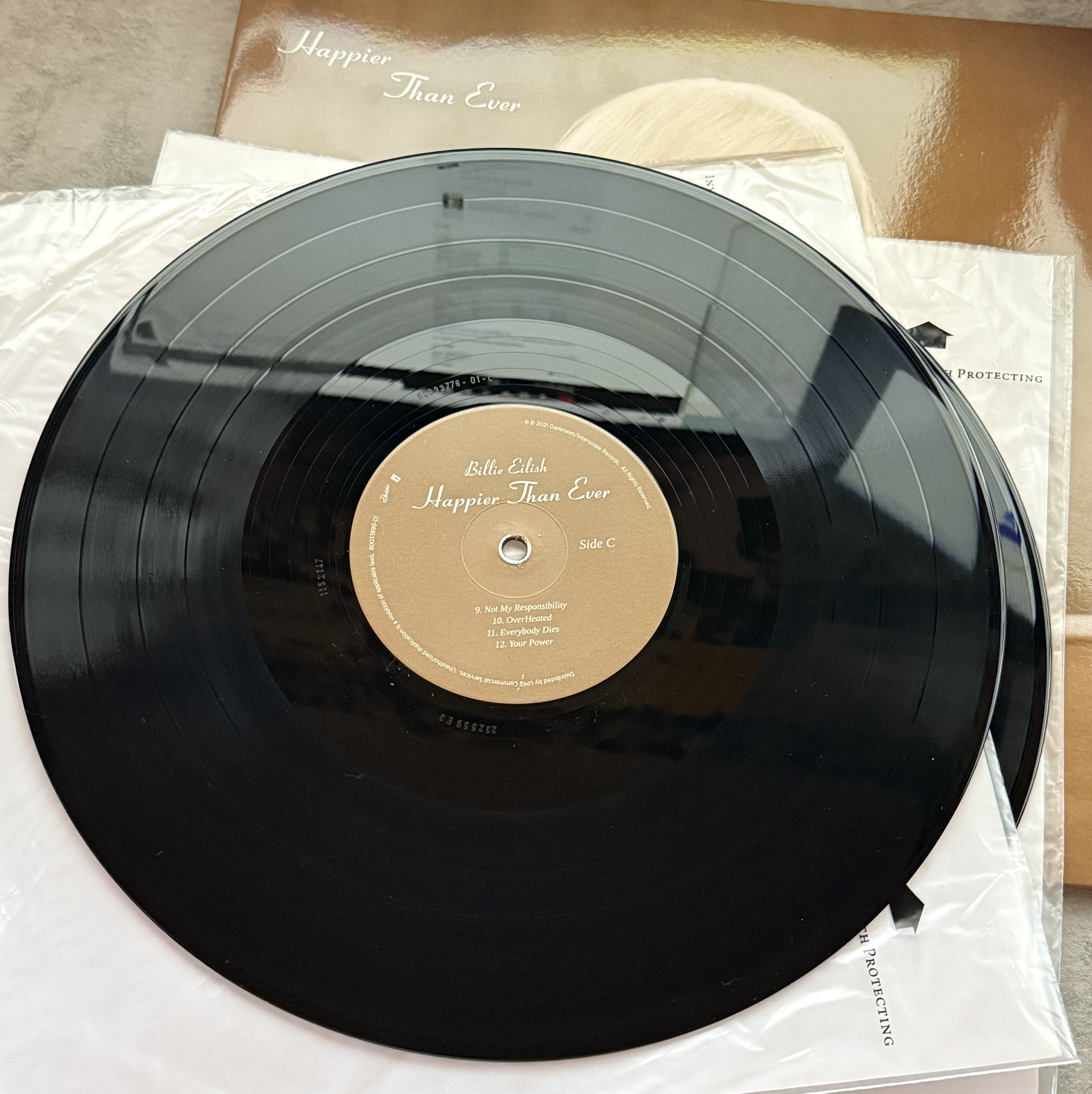 Billie Eilish -Happier Than Ever -2021 1st press, 160g vinyl Strong VG+/VG+