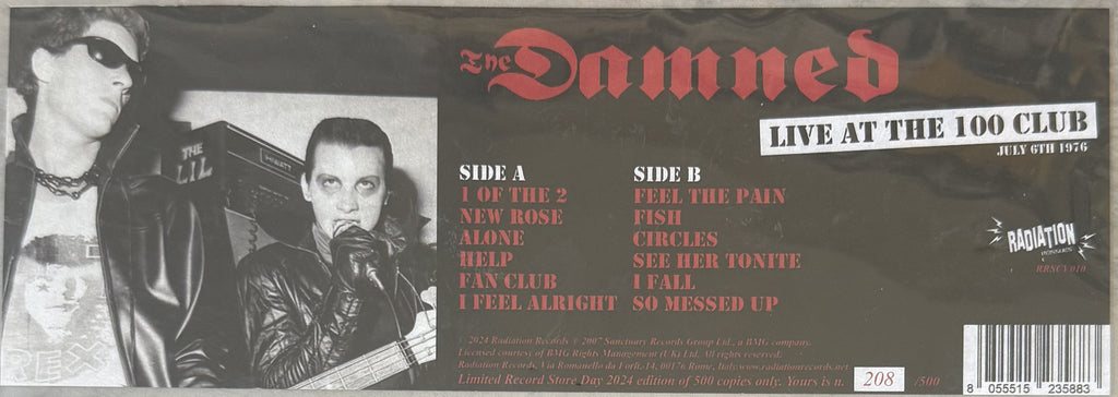 RARE - The Damned 3 Pack (Live at 100 Club + 2x New Rose/Help) - Strong VG+ play
