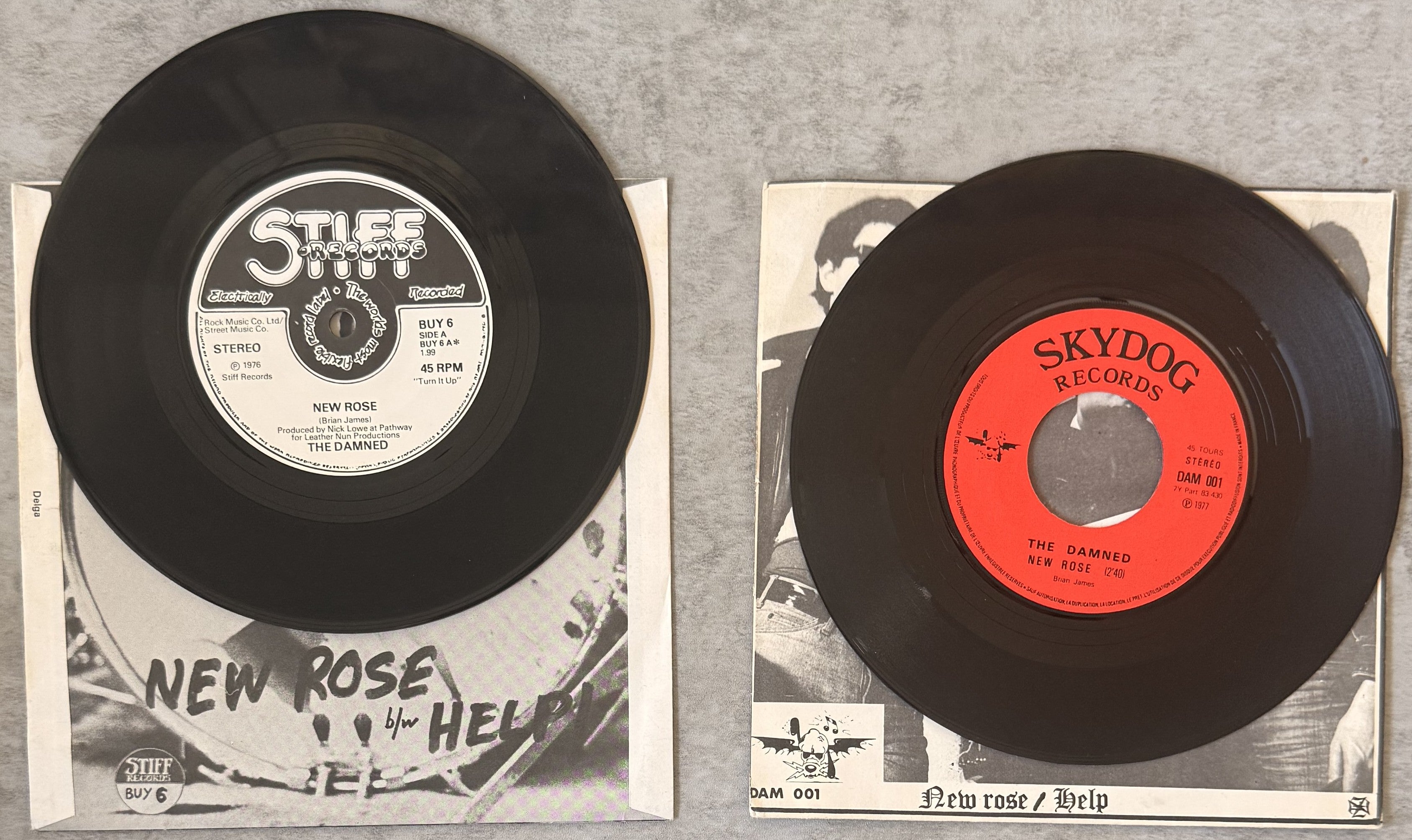 RARE - The Damned 3 Pack (Live at 100 Club + 2x New Rose/Help) - Strong VG+ play