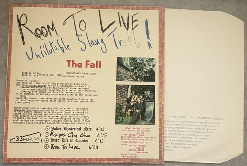 The Fall Room To Live - 1st UK press 1982 ARCHIVE COPY SVG+/SVG+