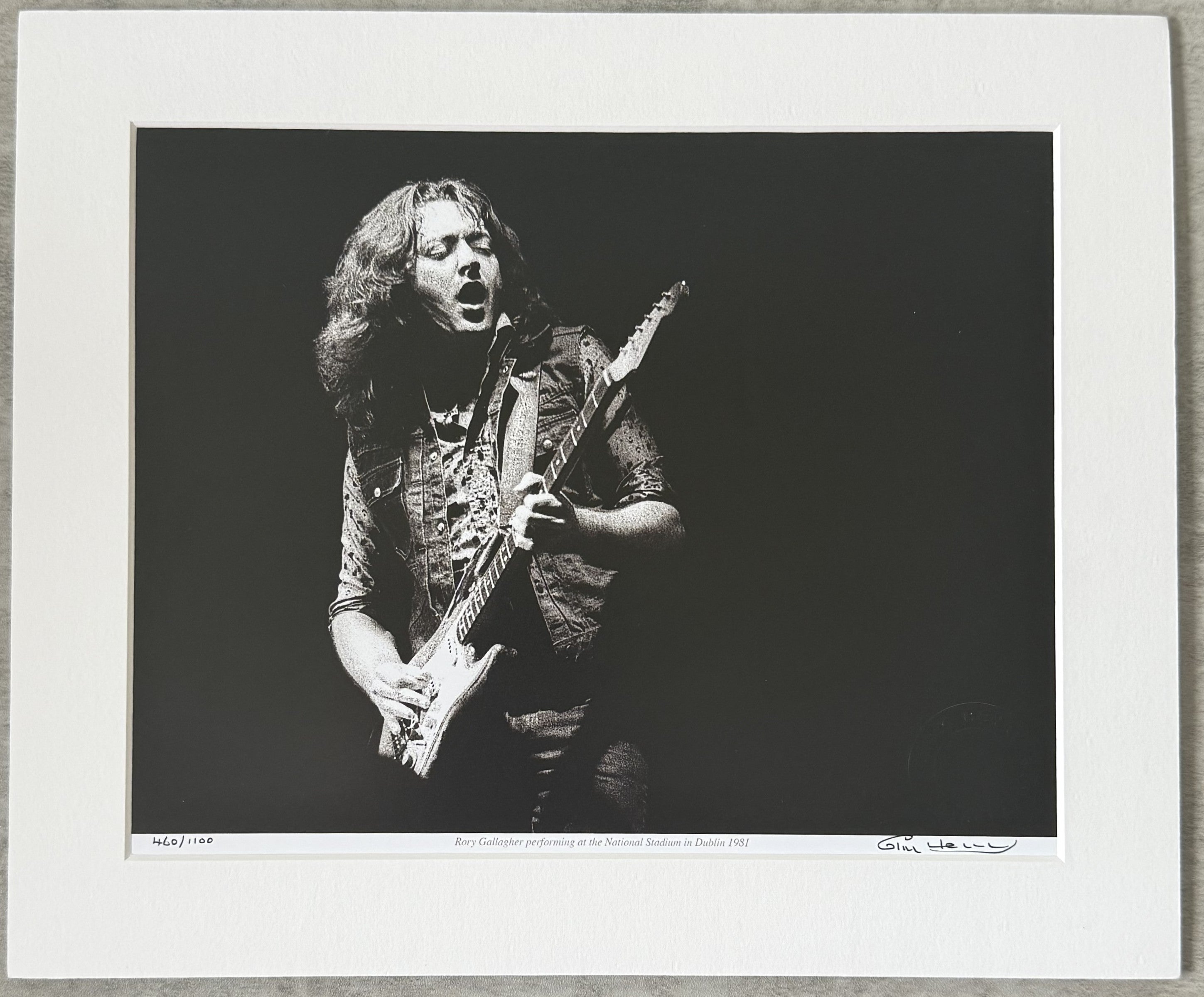 RORY GALLAGHER LTD EDTN SIGNED PRINT by Colm Henry 1981 in matte EXCELLENT CNDTN