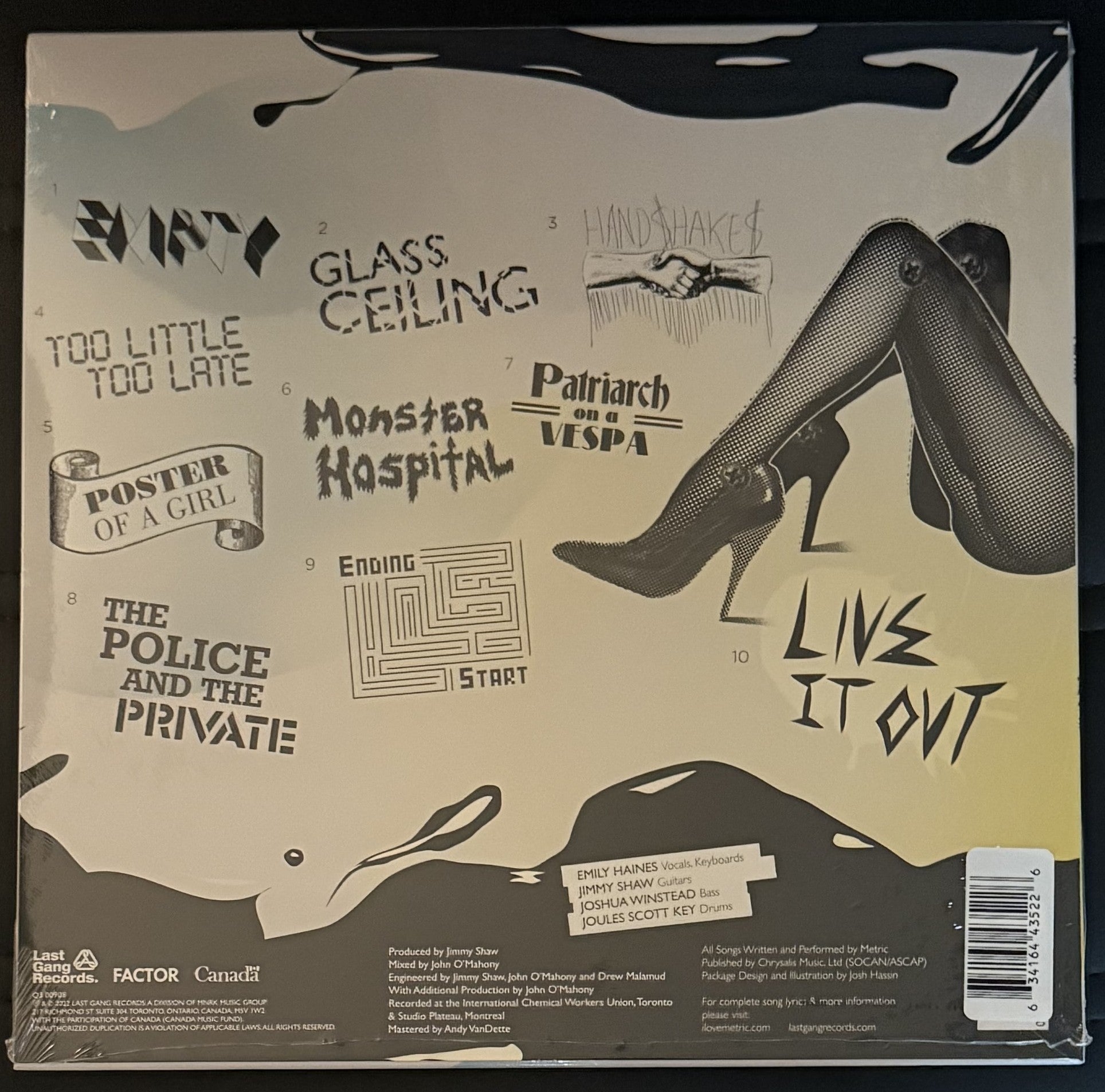 Metric - Live It Out - 2025 Canada reissue on white vinyl SEALED/NM