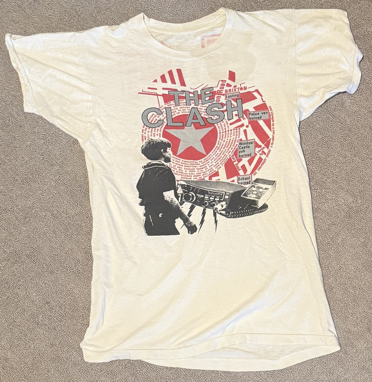 PUNK REAL VINTAGE SHIRT - The Clash 1984 Out Of Control tshirt - See Pictures!