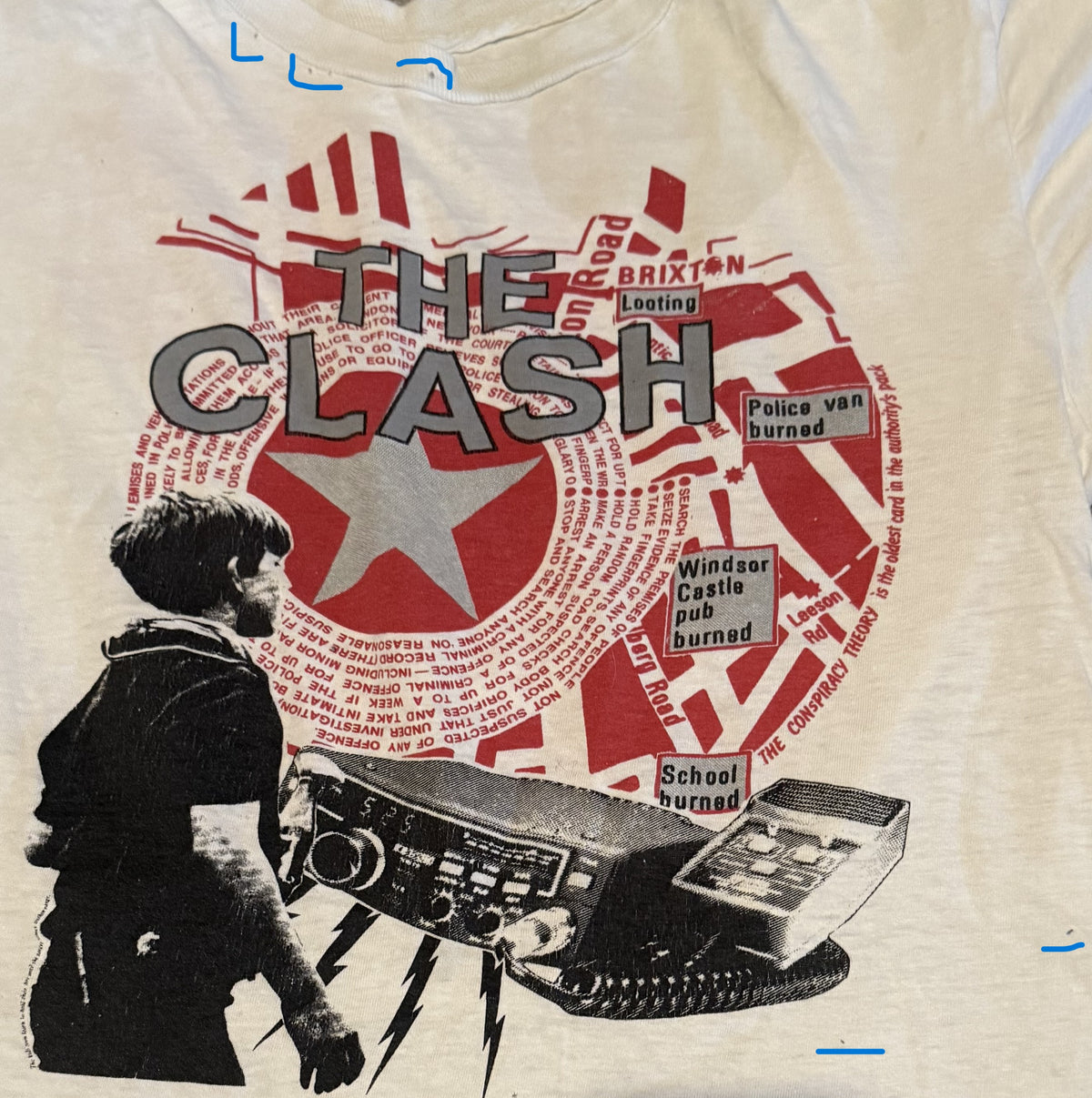 PUNK REAL VINTAGE SHIRT - The Clash 1984 Out Of Control tshirt - See Pictures!