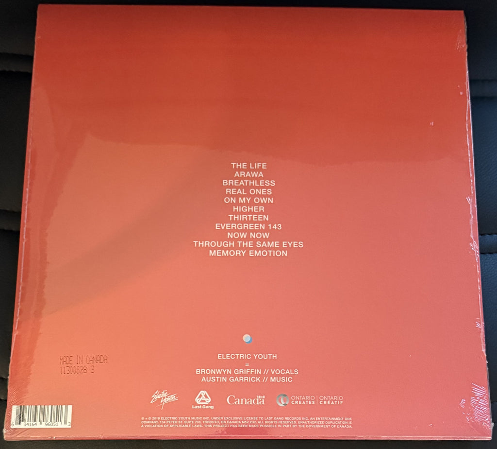 Electric Youth - Memory Emotion 2019 ltd edtn CLEAR vinyl, Canada rls, SEALED/NM