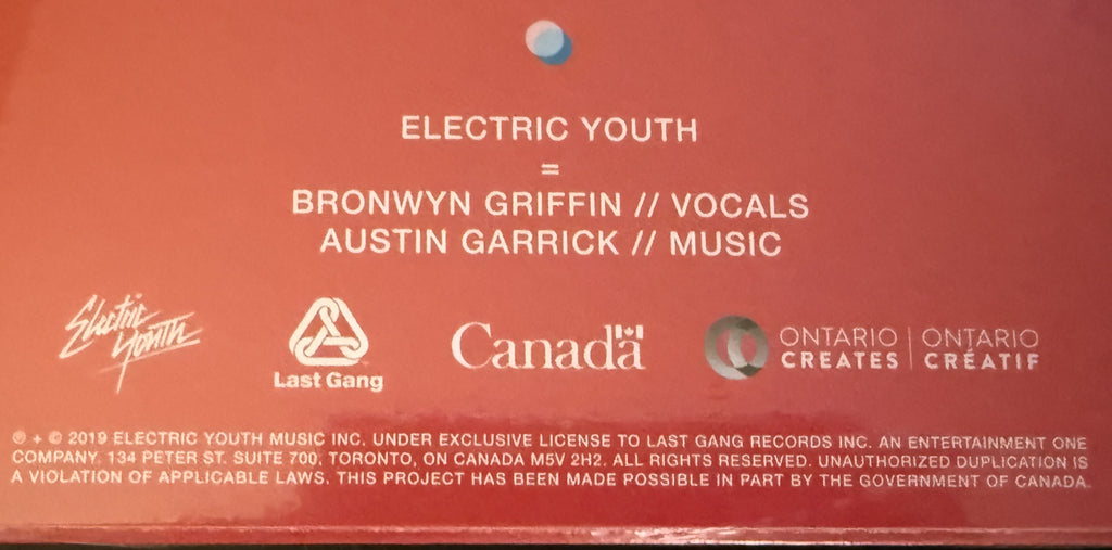 Electric Youth - Memory Emotion 2019 ltd edtn CLEAR vinyl, Canada rls, SEALED/NM