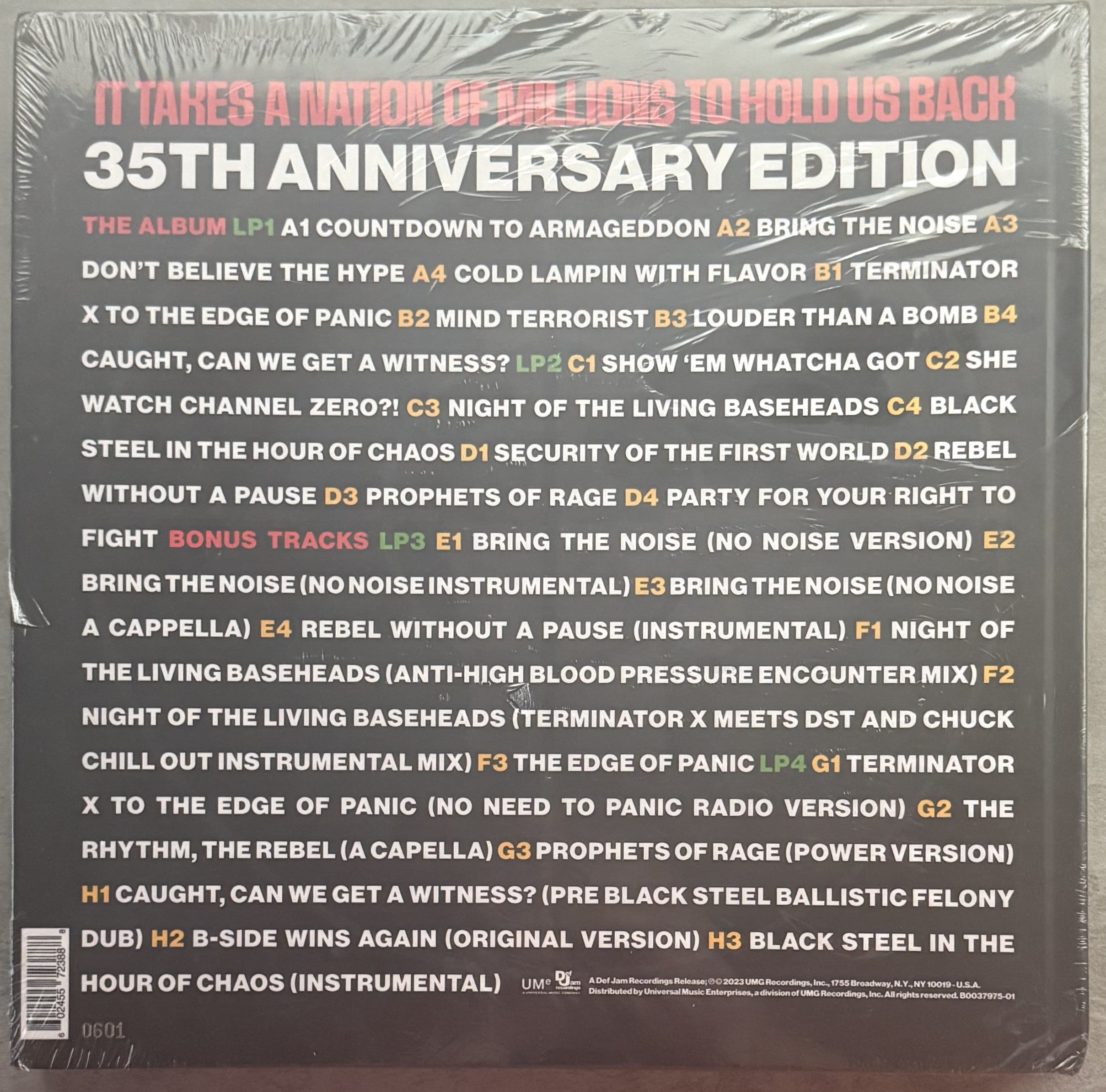 Public Enemy - It Takes A Nation Of Millions To Hold Us Back BOX SET SEALED/NM
