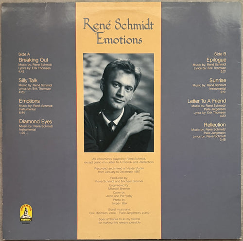 Rene Schmidt - Emotions -Danish import VG+/VG+ used vinyl electronic/ambient/pop