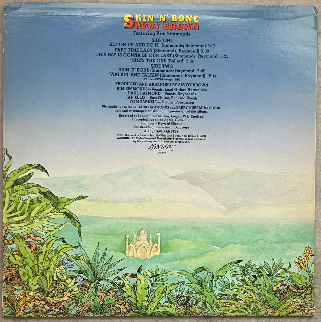 Savoy Brown - Skin 'N' Bone - 1st press (TH) Strong VG+/VG+ 1976 vinyl PS 670