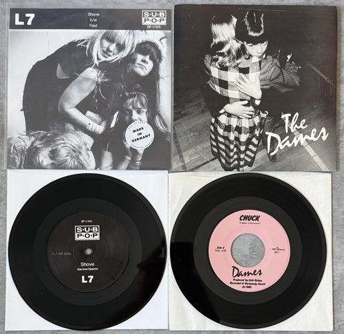 RARE 2-pack L7 & The Dames (Gail Greenwood) - 7" rarities Strong VG++ ( belly )