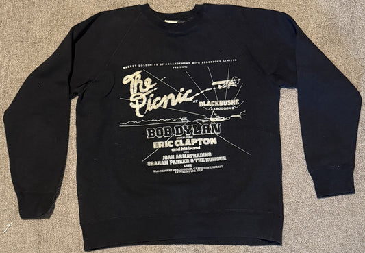 RARE Picnic At Blackbushe 1978 ORIGINAL SWEATSHIRT Bob Dylan Eric Clapton Rumour