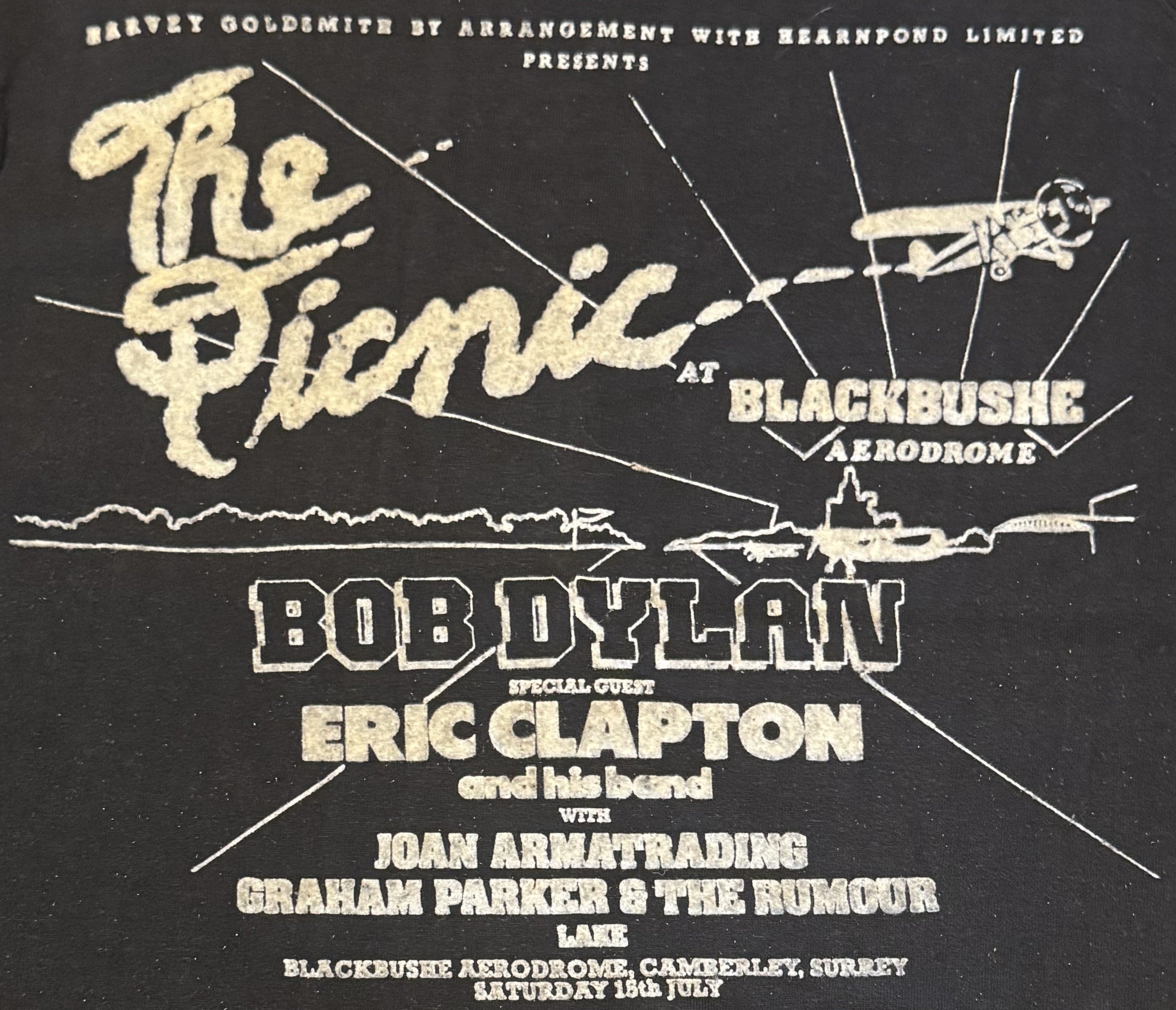 RARE Picnic At Blackbushe 1978 ORIGINAL SWEATSHIRT Bob Dylan Eric Clapton Rumour