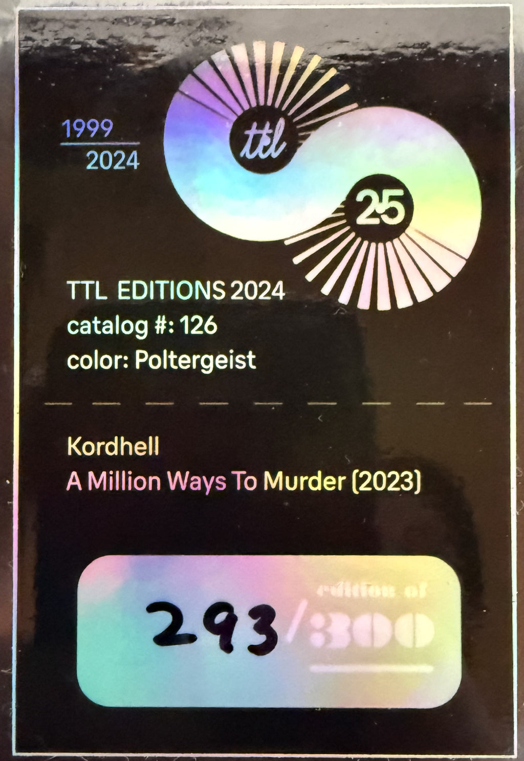 Kordhell - A Million Ways To Murder #293/300 SEALED/NM "Poltergeist" color vinyl