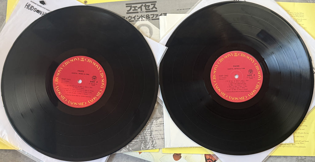 Earth Wind & Fire - Faces 1980 Japanese, OBI + poster & all inserts VG+/VG+ 2xLP