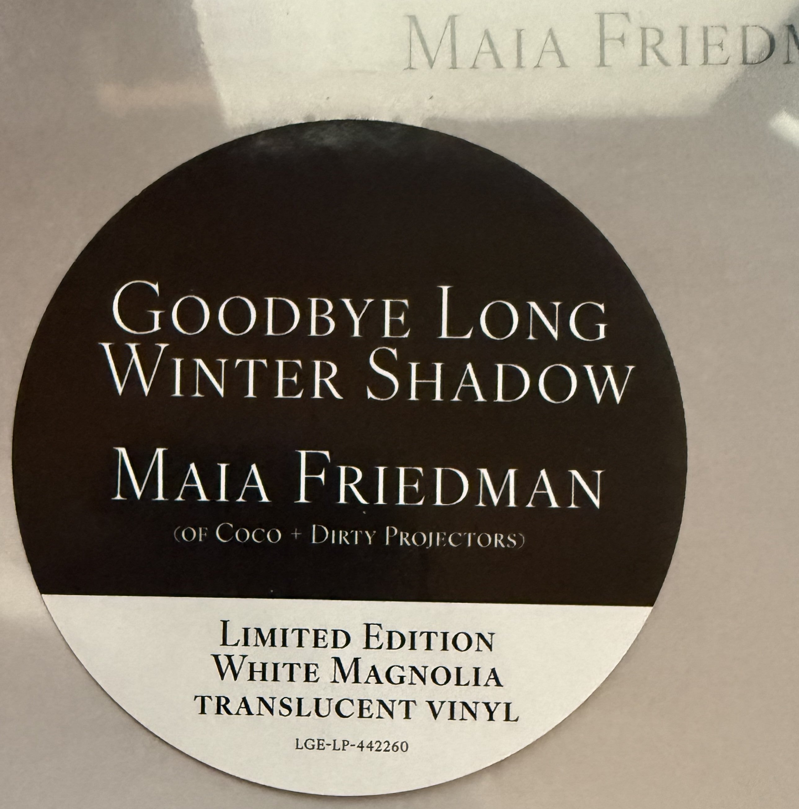Maia Friedman -Goodbye Long Winter Shadow SEALED/NM ltd edtn of 100 color vinyl