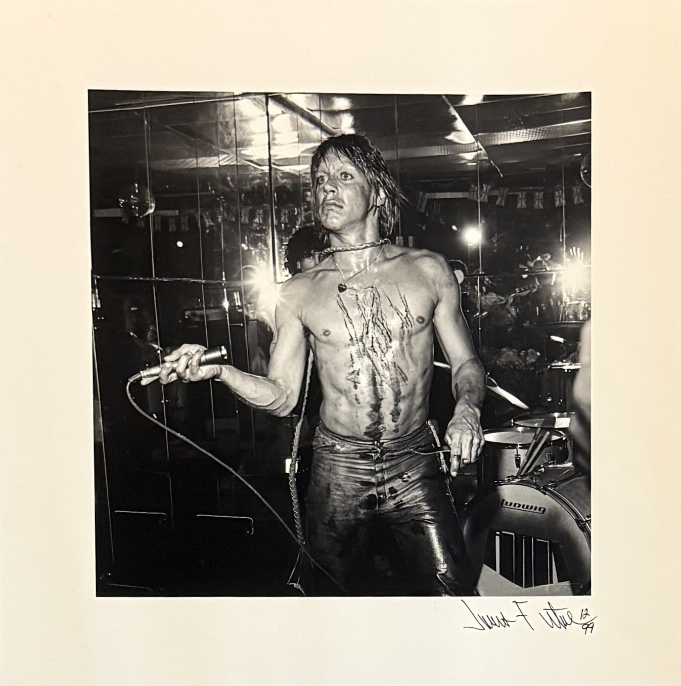 ORIGINAL SIGNED Iggy Pop at Whisky A Go Go 1974 James Fortune Signed Ltd Edtn