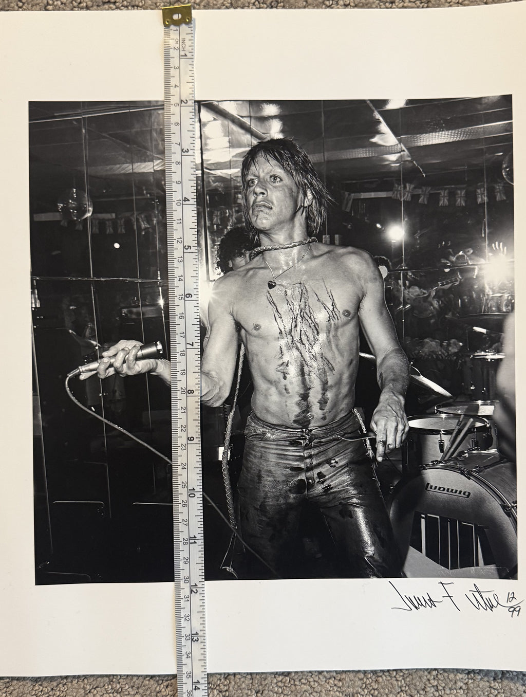 ORIGINAL SIGNED Iggy Pop 1974 James Fortune Signed Ltd Edtn Print