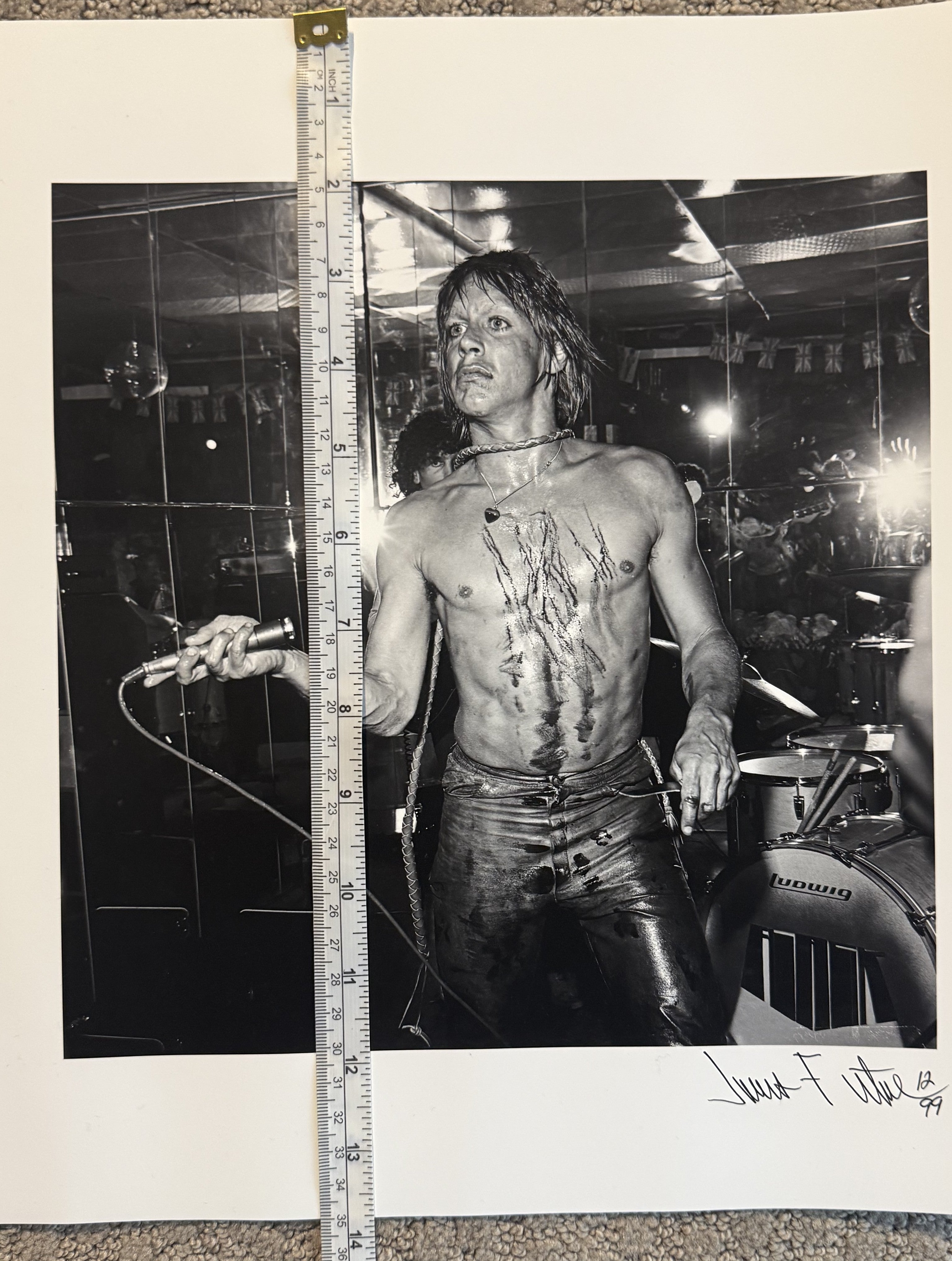 ORIGINAL SIGNED Iggy Pop at Whisky A Go Go 1974 James Fortune Signed Ltd Edtn
