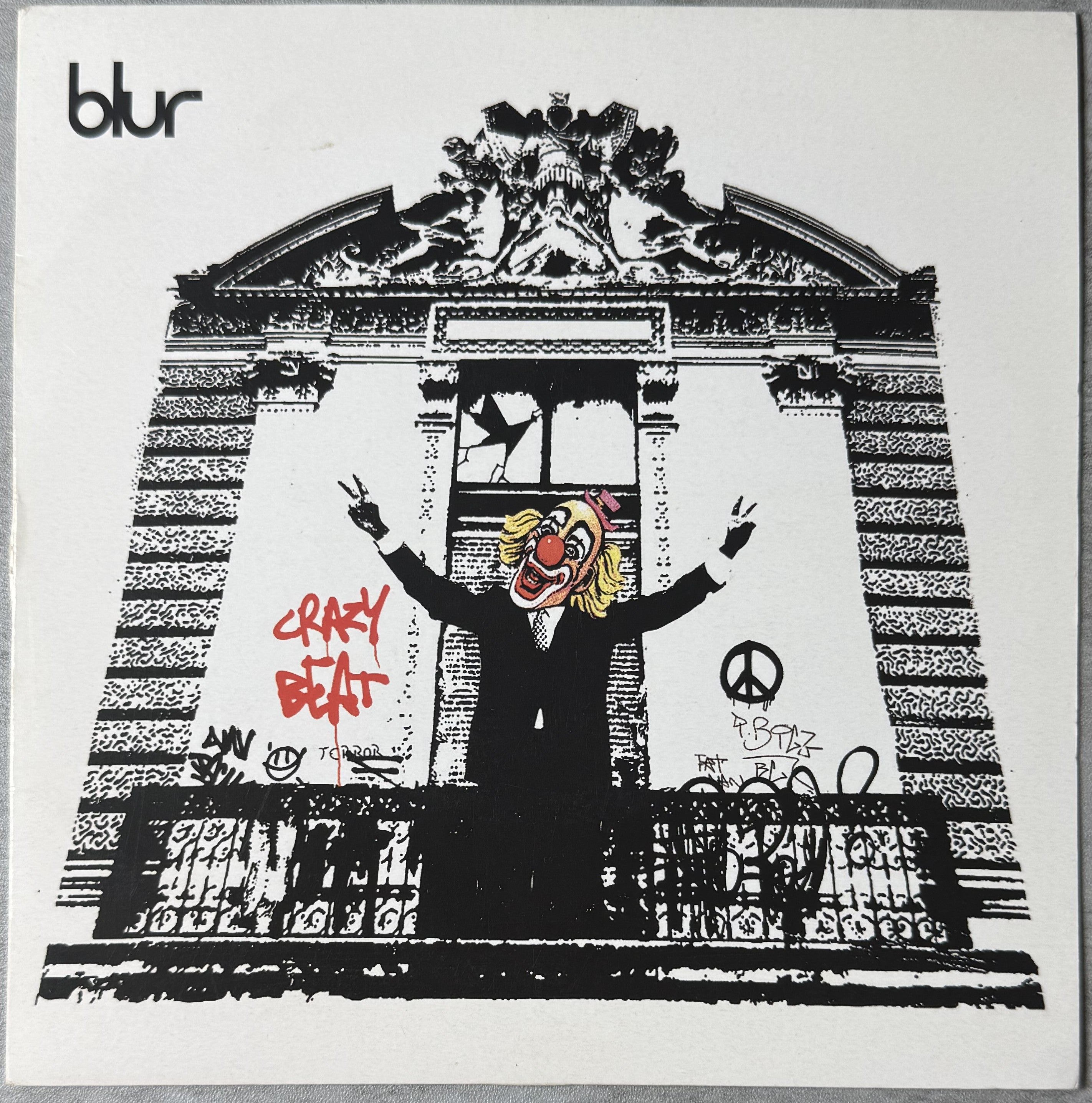 RARE Blur - Crazy Beat 2003 UK 1st Press 7" Single Red Vinyl VG+/VG+ Banksy art!