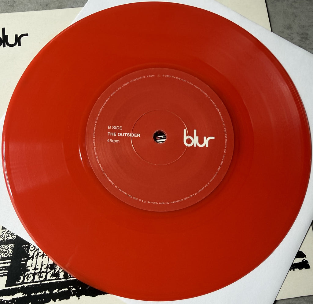 RARE Blur - Crazy Beat 2003 UK 1st Press 7" Single Red Vinyl VG+/VG+ Banksy art!