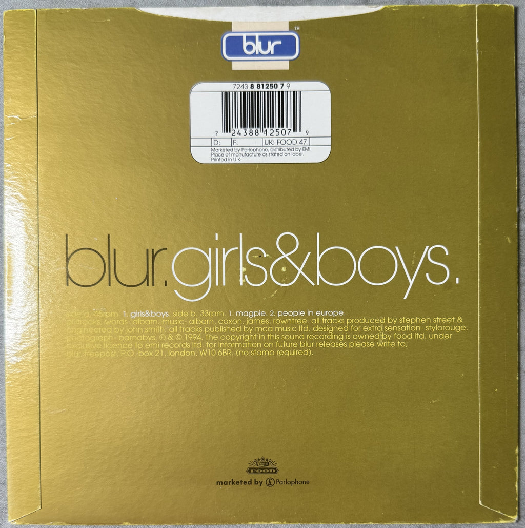 BLUR - Girls & Boys -1994 UK 1st Press, Limited Edition, Numbered Strong VG+/VG+