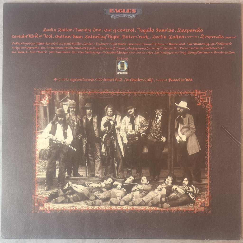 Eagles - Desperado 1973 US 1st Press SD 5068 Strong VG+/VG+ Textured Sleeve